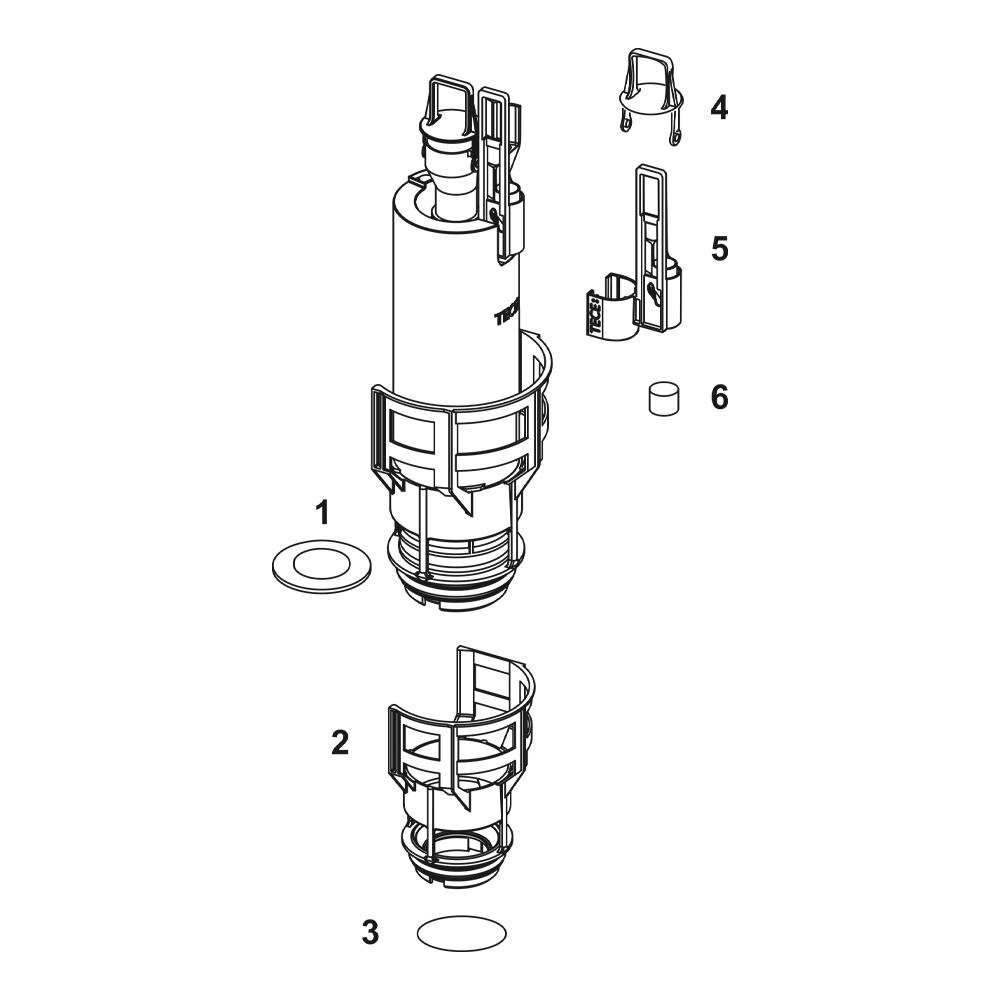 Корзина клапана смыва со стандартным ограничительным кольцом (ø 42 мм)